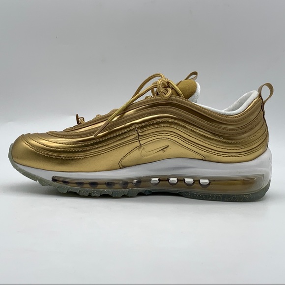 Nike Air Max 97 Metallic Gold Women's Running Sneakers - Picture 5 of 13